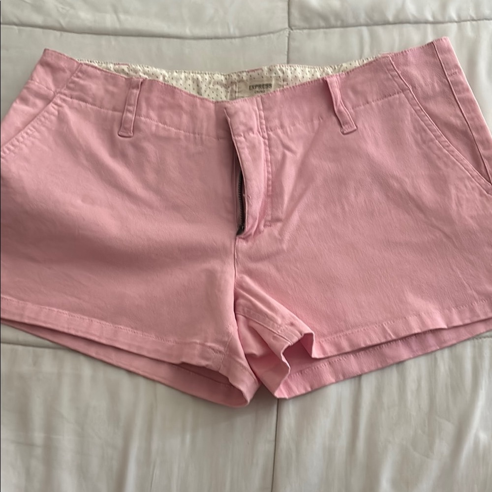 Express Pink Bermuda Shorts Classic Cotton Blend